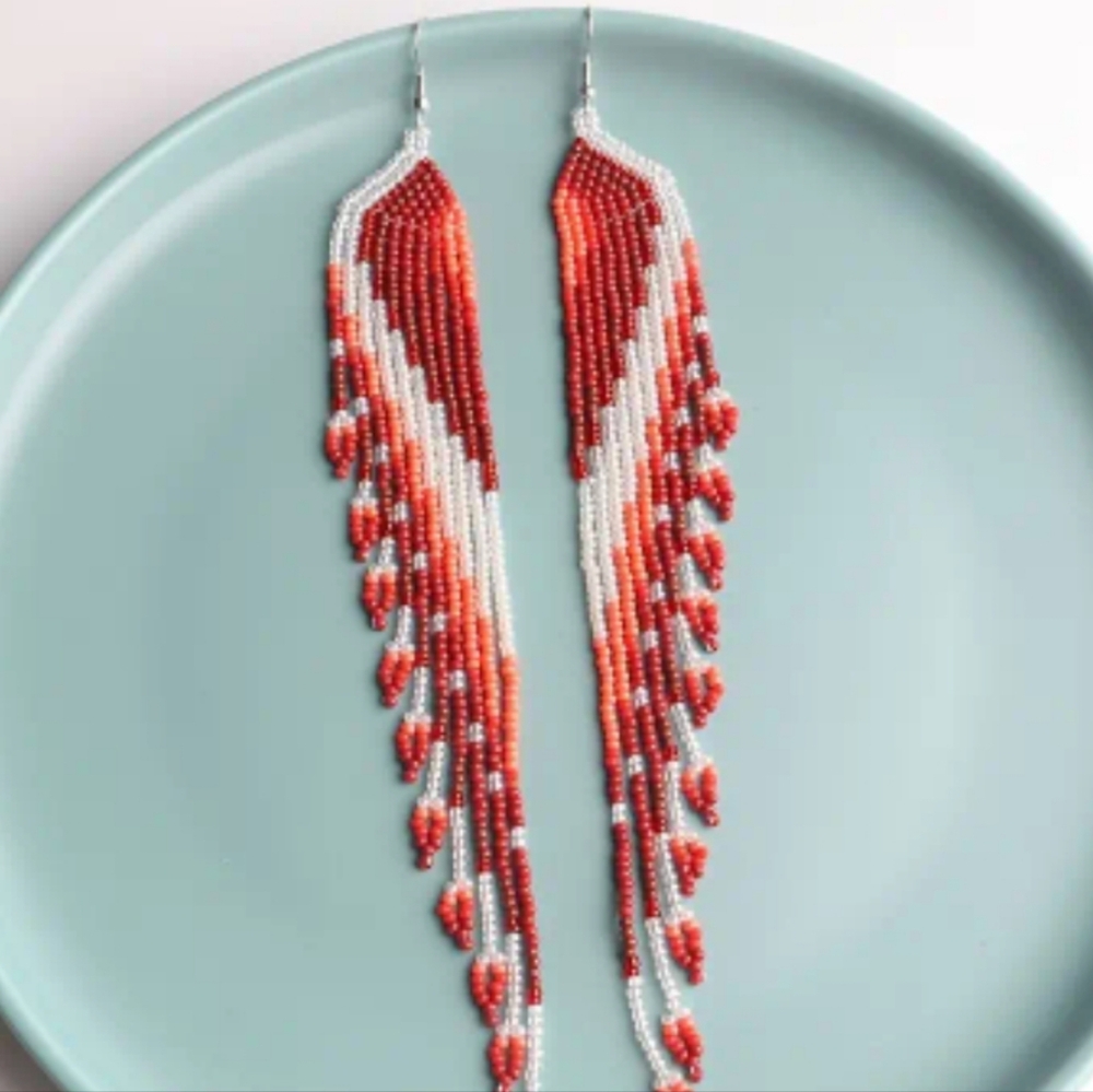Boho seed bead earrings NWT